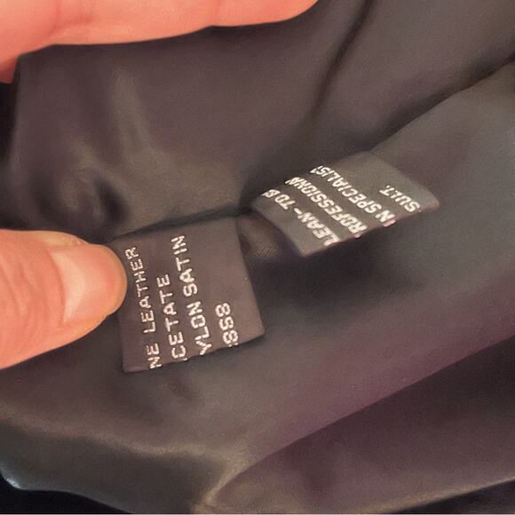 CUIR DU MONDE Black Leather and Sherpa Coat Jacket (moto style) Size Medium - Picture 8 of 8